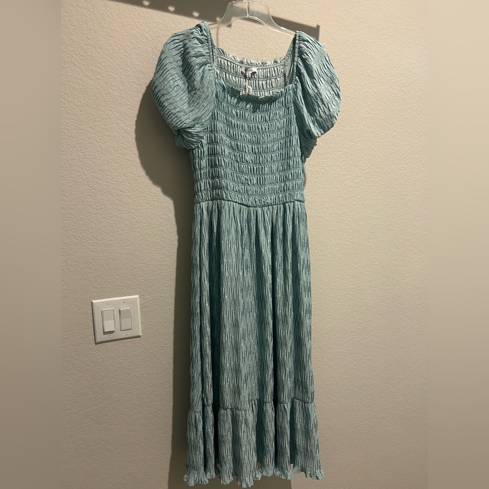 Polagram Light Blue Smocked Dress